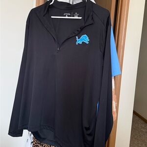 Detroit Lions Antigua Tribute Quarter-Zip Lightweight Pullover Top - Black